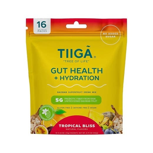 Tiiga Tropical Bliss Gut Health + Hydration - 16 Packets