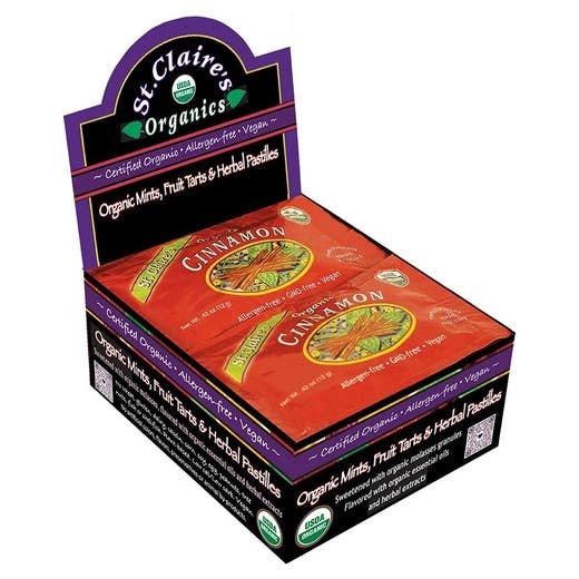 St. Claire's Organics Cinnamon Pastilles 12 (0.5 Oz.) Pocket Pouches