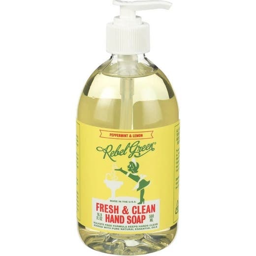 Rebel Green Peppermint & Lemon Hand Soap 16.9 Fl. Oz