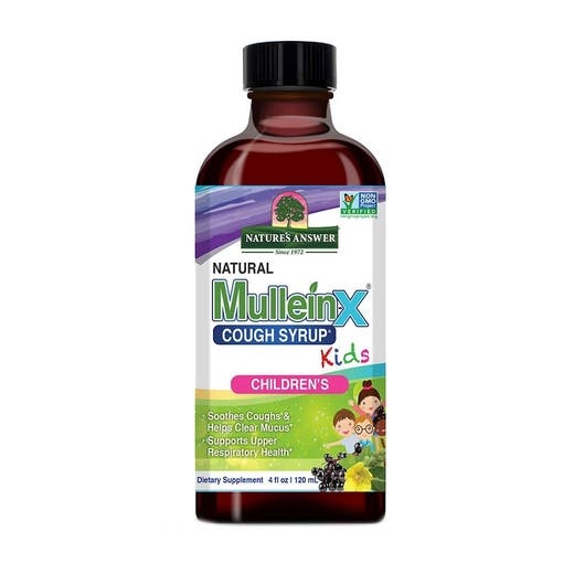 Nature's Answer Kids Natural Mullein-X Cough Syrup - Alcohol-Free Comfort for Little Ones
