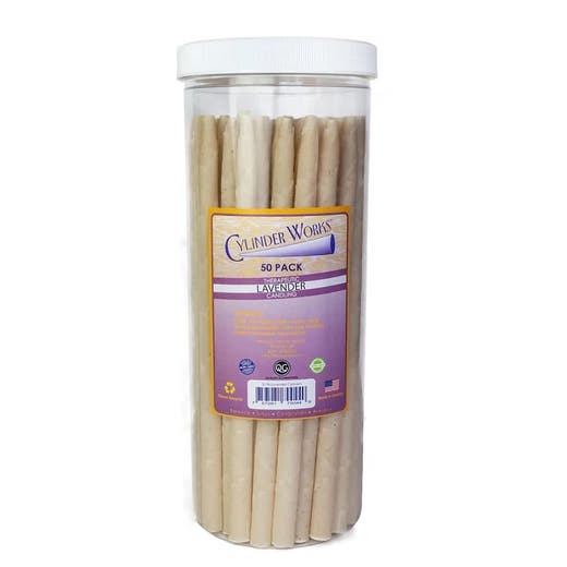 Cylinder Works Lavender Natural Paraffin Candles - 50 Count
