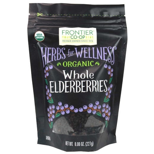 Frontier Co-Op Organic Elderberries, Whole 8.00 Oz
