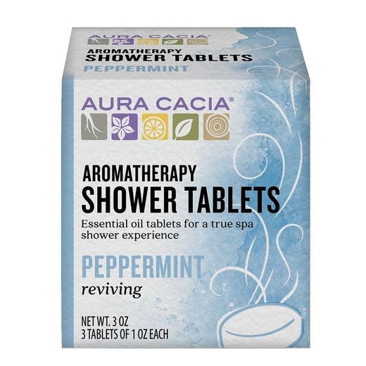 Aura Cacia Peppermint Shower Tablets 3 Oz - Reviving Aromatherapy Experience