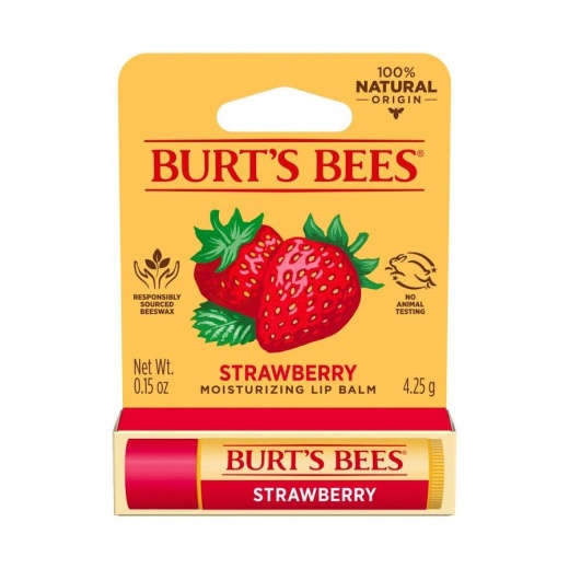 Burt's Bees Strawberry Lip Balm 0.15 Oz. Blister Box - Sweet & Soothing