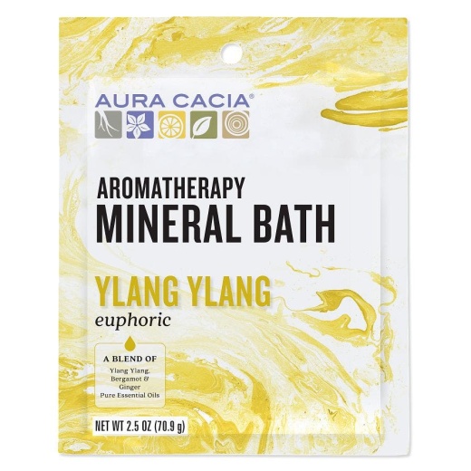 Aura Cacia Ylang Ylang Mineral Bath 2.5 Oz - Relaxing Spa Experience at Home