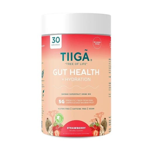 Tiiga Strawberry Gut Health + Hydration Drink Mix 12.7 Oz. Canister