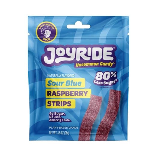 Joyride Low Sugar Sour Blue Raspberry Strips 3.5 Oz
