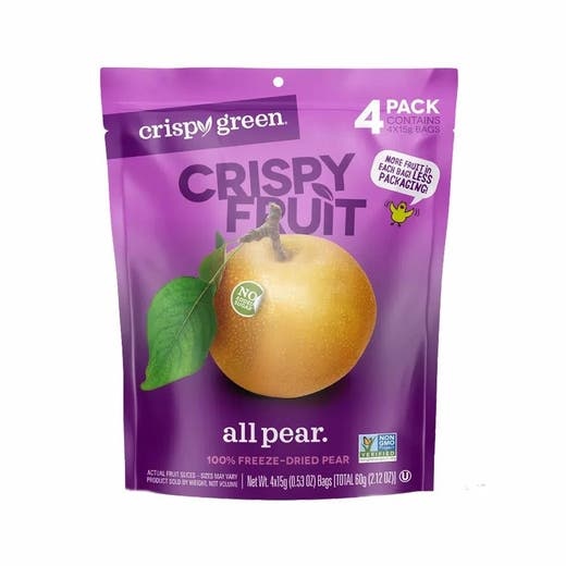 Crispy Green Pear Freeze-Dried Fruit Pack - 4 Convenient Pouches