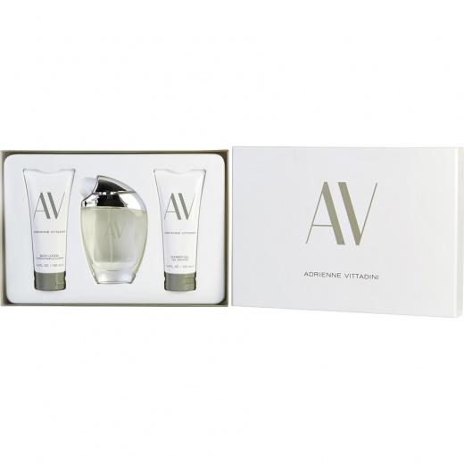 Av By Adrienne Vittadini Eau De Parfum Spray 3 Oz & Body Lotion 3.4 Oz & Shower Gel 3.4 Oz Gift Set
