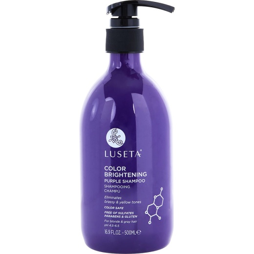 Luseta Color Brightening Purple Shampoo 16.9 Oz - For Beautiful Blonde and Silver Hair