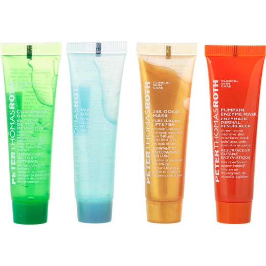 Peter Thomas Roth By Peter Thomas Roth Mini Mask Multiverse 4-Piece Kit: Cucumber Gel Mask + Pumpkin Enzyme Mask + 24K Gold Mask + Water Drench Cloud Mask --4X14ml/0.47Oz
