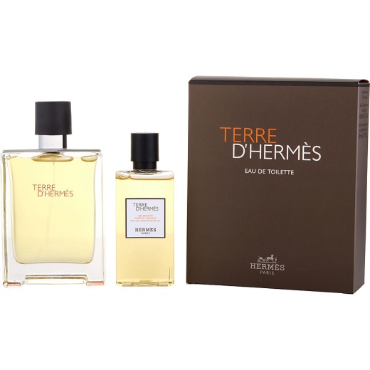 Terre D'Hermes by Hermes Edt Spray 3.3 Oz & Hair And Body Shower Gel 2.7 Oz