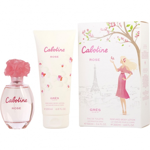 Cabotine Rose By Parfums Gres Edt Spray 3.4 Oz & Body Lotion 6.8 Oz