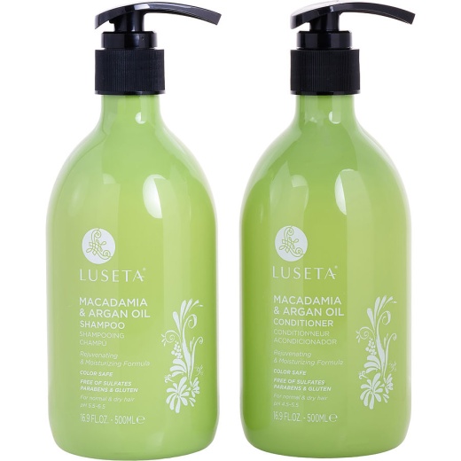 Luseta Macadamia & Argan Oil Shampoo and Conditioner Set - 16.9 Oz