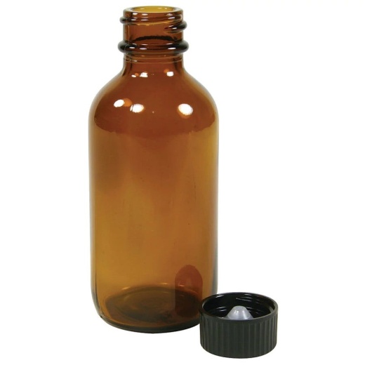 Amber Oil Bottle With Cap (6 Count) 2 Oz