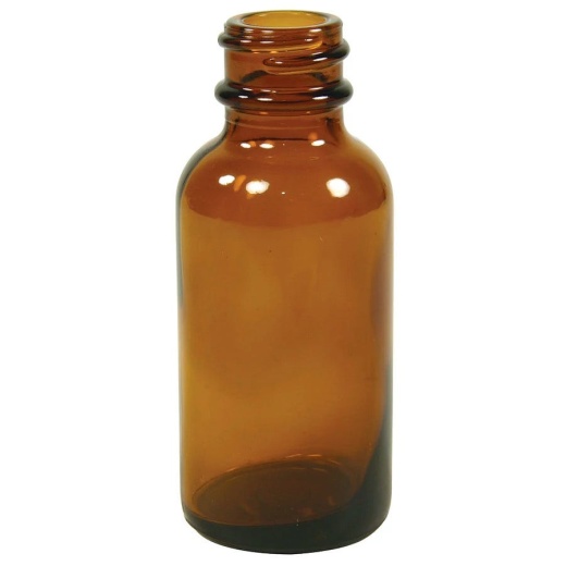 Amber Boston Round Bottle (6 Count) 1 Oz