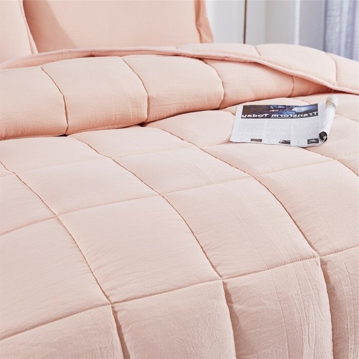 King Size Pink 3 Piece Microfiber Reversible Comforter Set