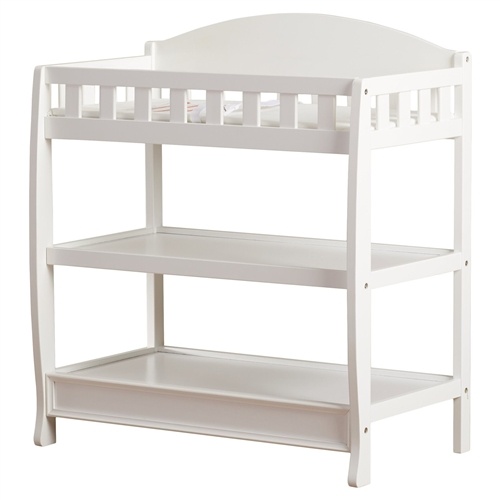 Buy Modern White Wooden Baby Changing Table with Safety Rail Pad