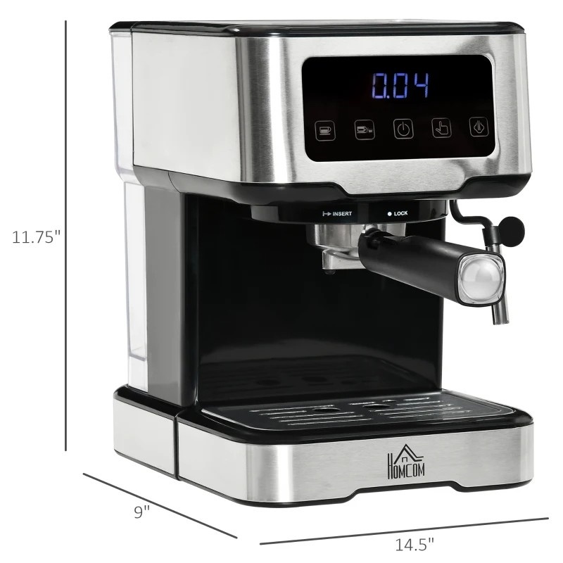 Home Kitchen Coffee Latte Cappuccino Espresso Machine With Milk Frother Wand