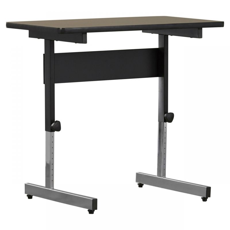 Stand Up Desk Adjustable Height Sitting Standing Writing Table In Walnut