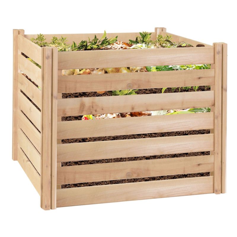 Outdoor 174Gallon Wooden Compost Bin Made From EcoFriendly Cedar Wood