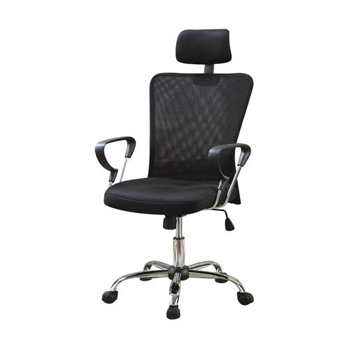 High Back Executive Mesh Office Computer Chair With Headrest In Black