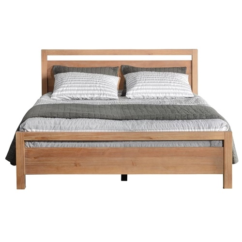 King Size Farmhouse Solid Wood Platform Bed Frame With Headboard Footboard