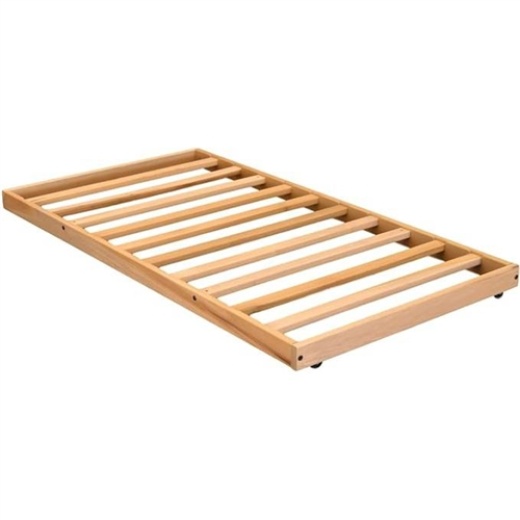 Twin Size Solid Wood Roll-Out Trundle Bed Frame - Made In Usa