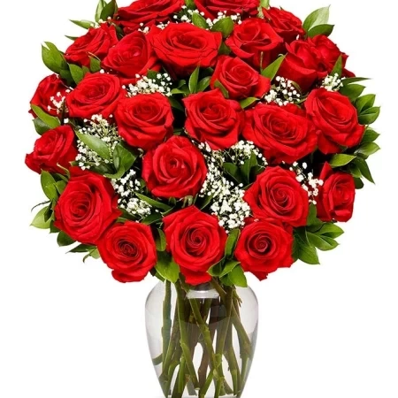 For My Valentine - 2 Dozen Long-Stemmed Red Roses Bouquet