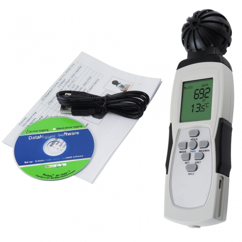 Digital 3-In-1 Co2 Thermo-Hygrometer Logger Made In Taiwan