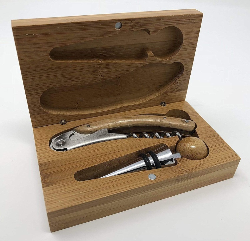 Personalized 2-Piece Bamboo Wine Tool Set