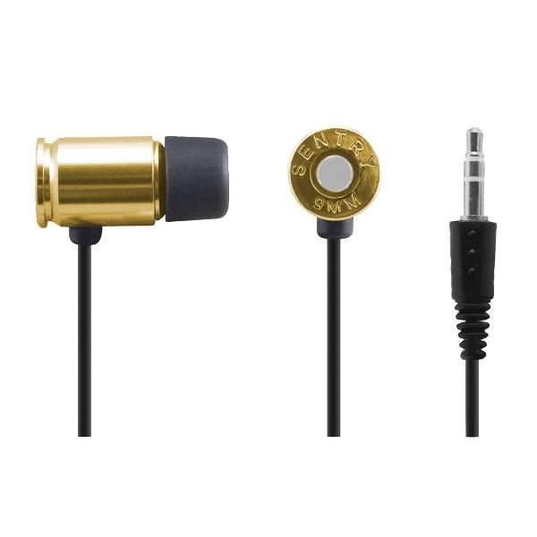 Sentry Bullet Ear Buds With Mic - Gold