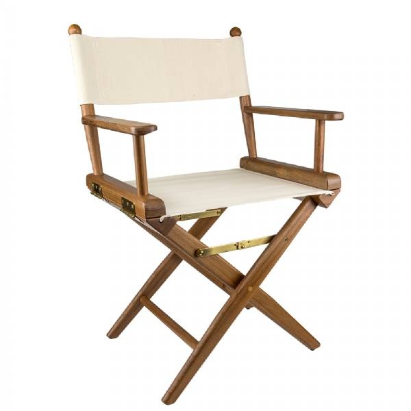 Whitecap Director Fts Chair W/Natural Seat Covers - Teak