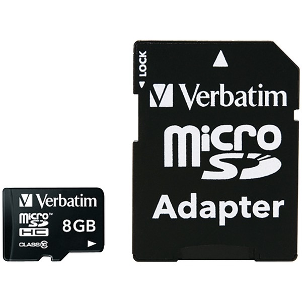 Verbatim Microsdhc Card With Adapter (8Gb- Class 10)