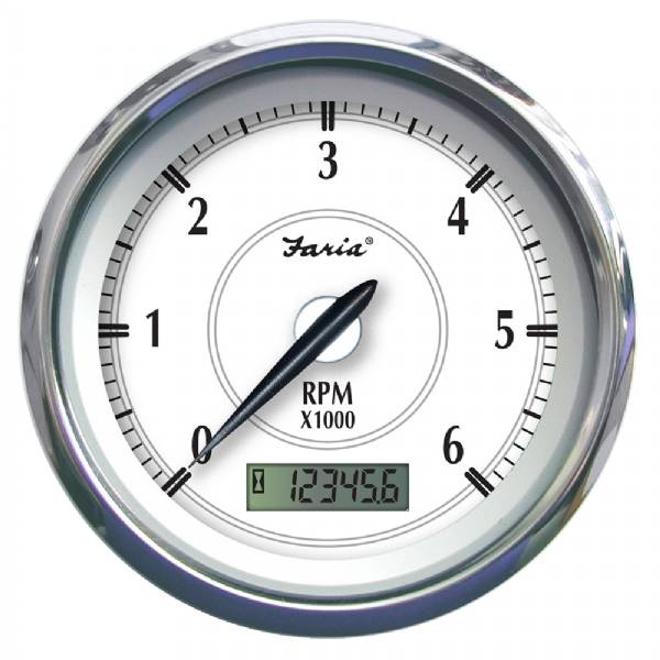 Faria Newport Ss 4Inch Tachometer W/Hourmeter F/Gas Outboard - 7000