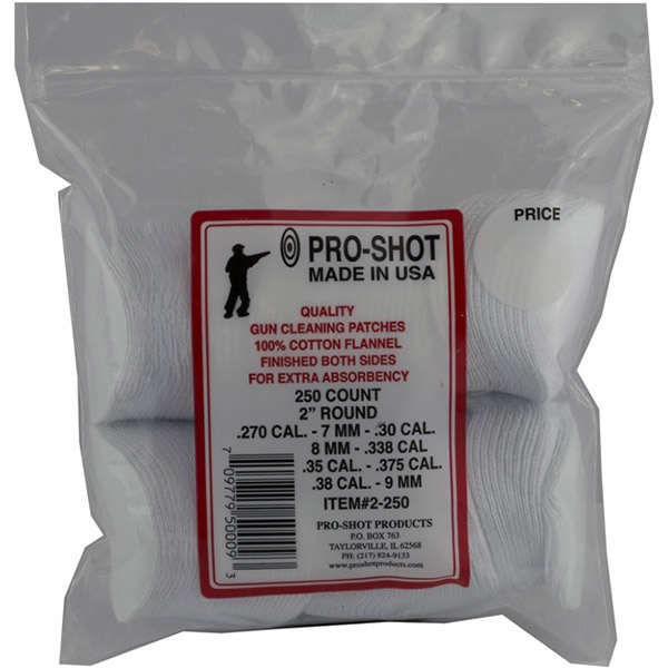 Pro-Shot Pro-Shot Patch 270-38 Cal 2" 250Pk