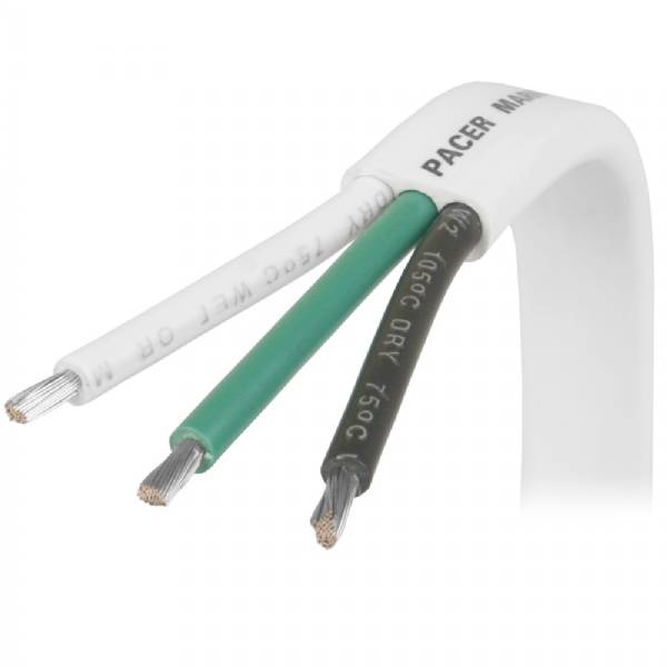Pacer 6/3 Awg Triplex Cable - Black/Green/White - 50 Ft