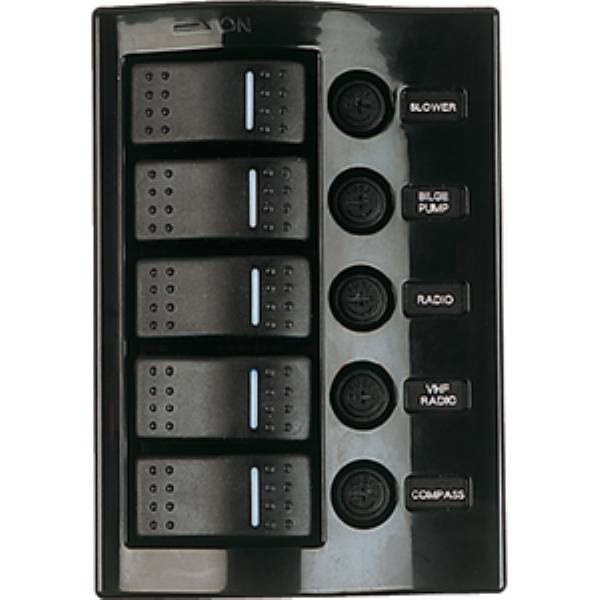 Buy Sea Dog Nylon Switch Panel-Vertical Online - 5-Gang Wave Rocker