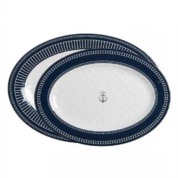Marine Business Melamine Oval Serving Platters Set - Sailor Soul - Set Of 2
