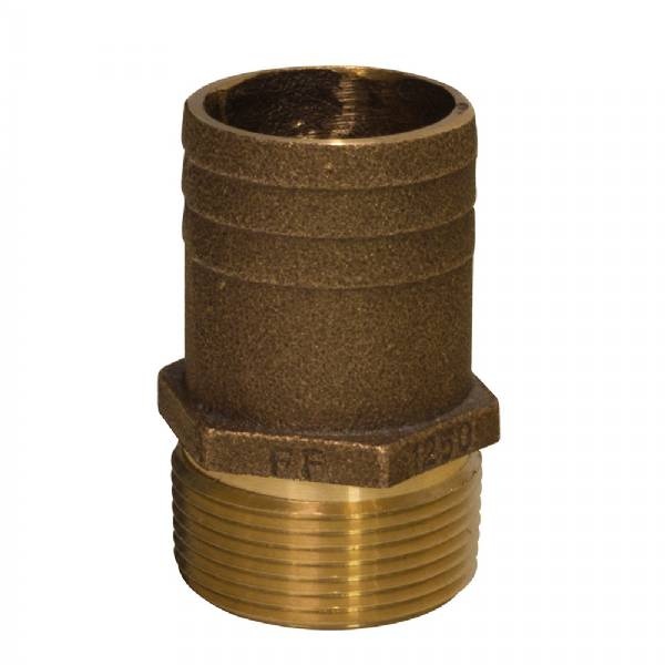 Groco 3/4Inch Npt X 1Inch Bronze Full Flow Pipe To Hose Straight Fit