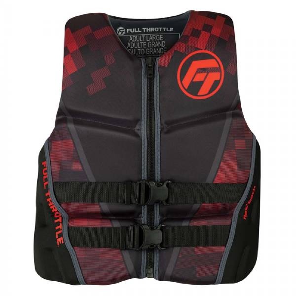 Full Throttle Men Fts Rapid-Dry Flex-Back Life Jacket - L - Black/Red