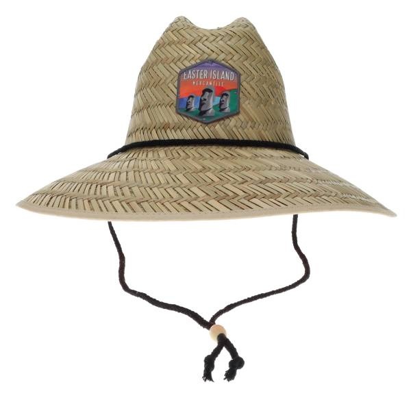 Easter Island Mercantile Straw Patch Hat With Floral Brim Burgun
