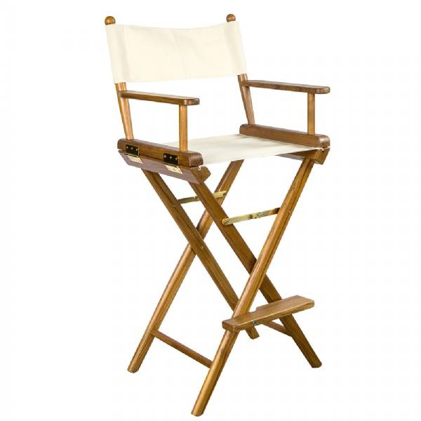 Whitecap Captain Fts Chair W/Natural Seat Covers - Teak