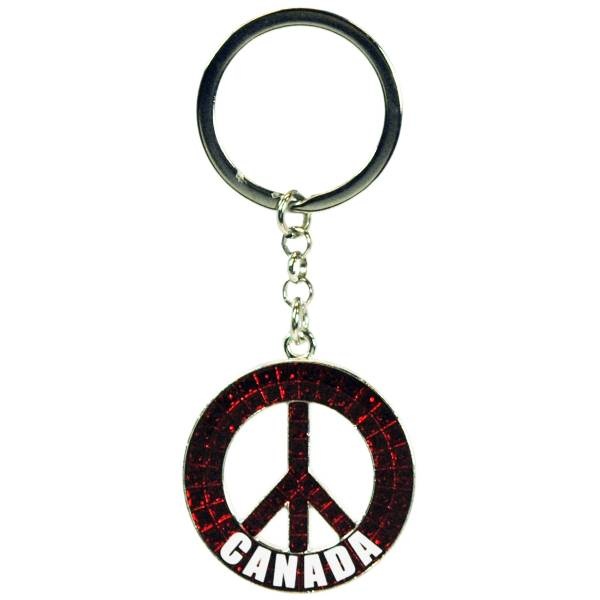 Jenkins Can Keychain Metal Glitter Peace Sign