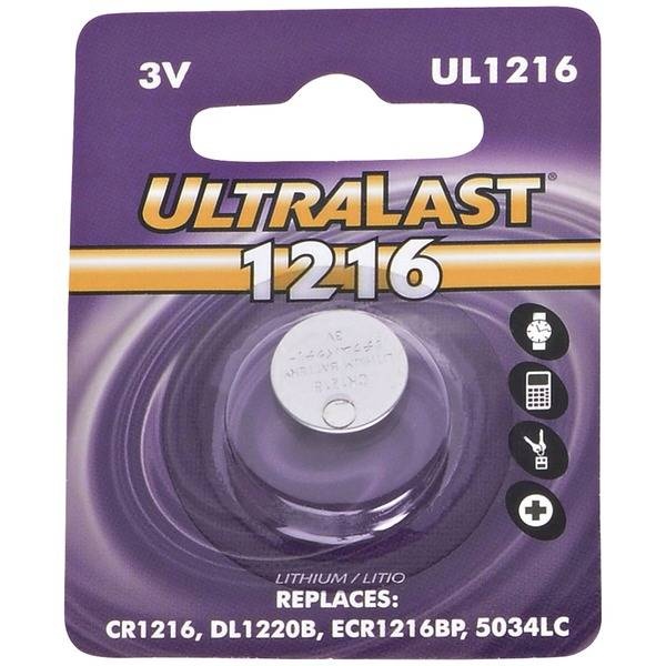 Ultralast Cr1216 Lithium Coin Cell Battery