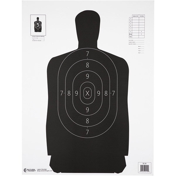 Action Targets Action Tgt B34 Blk 100Pk