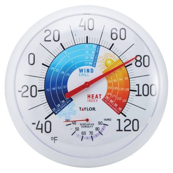 Taylor 13.25-Inch Wind Chill/Heat Index Thermometer And Hygrometer
