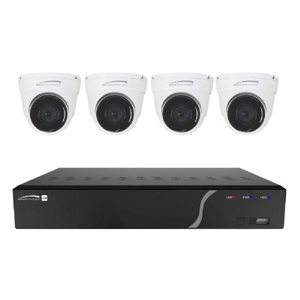Speco 4 Channel Nvr Kit W/4 Outdoor Ir 5Mp Ip Cameras 2.8Mm Fixed Le