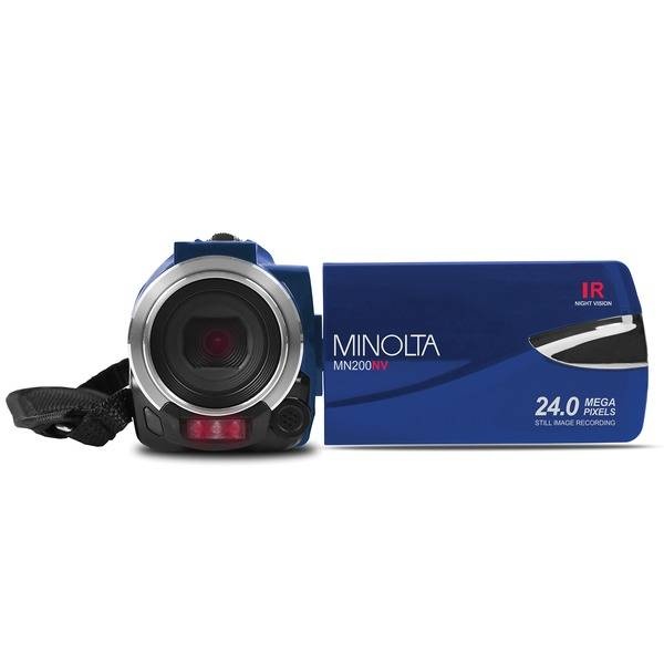 Minolta Mn200nv 1080P Full Hd Ir Night Vision Wi-Fi Camcorder (Blue)