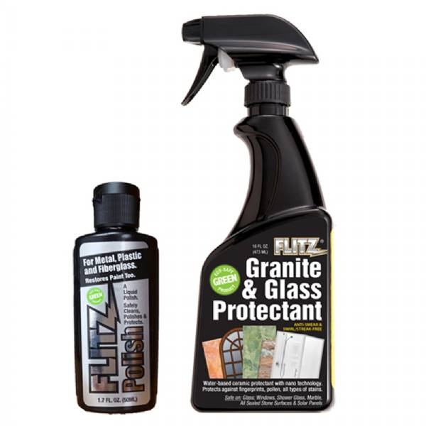 Flitz Granite And Glass Protectant 16Oz Spray Bottle W/1-1.7Oz Liqui